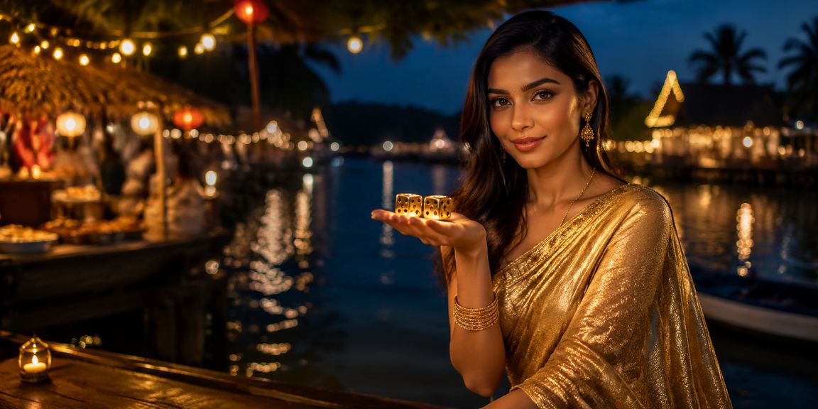 সেন্টমার্টিনে শাড়ি পরা নারী ডাইস গেম খেলছেন বোনাস ব্যালেন্স দিয়ে