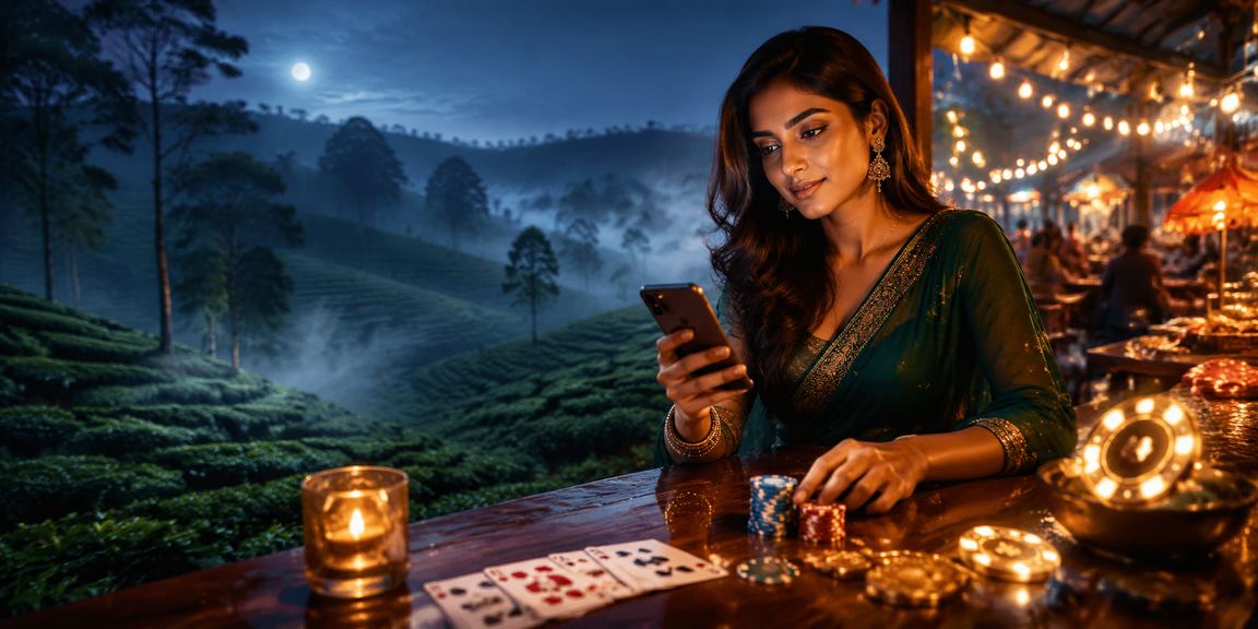 সিলেটের চা বাগানে পোকার গেমের ফাঁকে বোনাস তথ্য মিলিয়ে দেখছেন একজন খেলোয়াড়